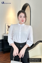 Áo Sơ Mi Cổ Tàu tay Lỡ UK Fashion Thanh Lịch UKSM2309010
