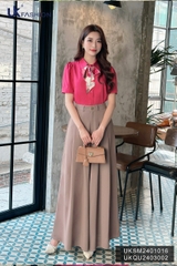 UK Fashion Quần Ống Rộng Giả Váy Xếp Ly Thanh Lịch, Thoải Mái Dễ Phối Cho Nàng Công Sở UKQU2403002
