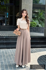 UK Fashion Quần Ống Rộng Giả Váy Xếp Ly Thanh Lịch, Thoải Mái Dễ Phối Cho Nàng Công Sở UKQU2403002