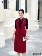 Áo gile peplum 2 cúc thanh lịch UKAK2407005