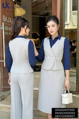Áo gile peplum 2 cúc thanh lịch UKAK2407005