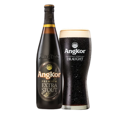 Bia Cambodia Angkor Extra Stout 8% - Chai 330ml - Thùng 24
