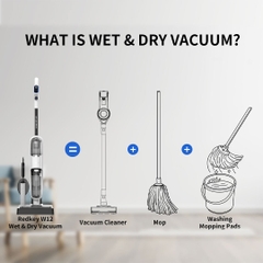 Máy hút bụi khô và ướt 3 Trong 1 REDKEY W12 Tự động giặt giẻ BẢN QUỐC TẾ