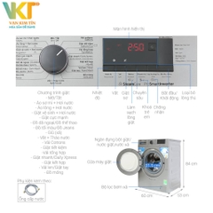 Máy giặt Beko Inverter 8 kg WCV8614XB0STS