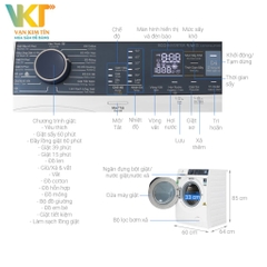 Máy giặt sấy Electrolux Inverter 9 kg EWW9024P5WB