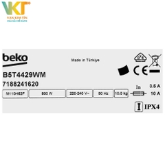 Máy sấy bơm nhiệt Beko 10 kg B5T4429WM (NEW)