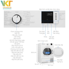 Máy sấy ngưng tụ Beko 8 kg DU8133GA0W