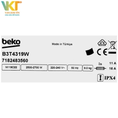 Máy sấy ngưng tụ Beko 9 kg B3T4319W