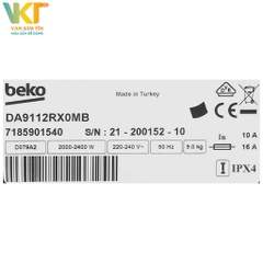 Máy sấy thông hơi Beko 9 kg DA9112RX0