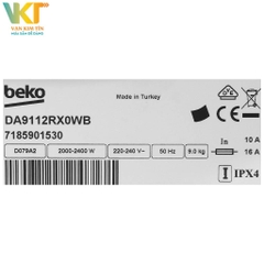 Máy sấy thông hơi Beko 9 kg DA9112RX0