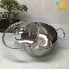 Nồi inox 3 đáy Fivestar FSN 24cm nắp kính