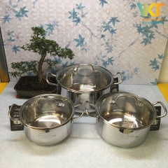 Nồi inox 304 5 đáy nắp kính Fivestar