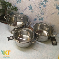 Nồi inox 304 5 đáy nắp kính Fivestar