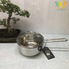 Quánh inox 304 5 đáy nắp kính Fivestar 16cm Q16-5DG