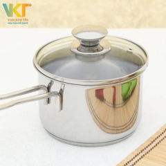 Quánh inox 304 5 đáy nắp kính Fivestar 16cm Q16-5DG