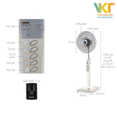 Quạt đứng Mitsubishi LV16-RA SF-GY Xám Nhạt