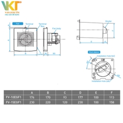 Quạt hút gắn tường nhà tắm Panasonic FV-10EGF1