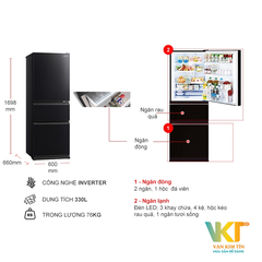 Tủ lạnh 3 cửa Mitsubishi MR-CGX41EN