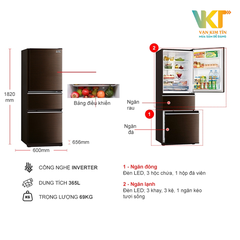 Tủ lạnh 3 cửa Mitsubishi MR-CX46ER