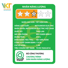 Tủ lạnh 3 cửa Mitsubishi MR-V50ER-BRW