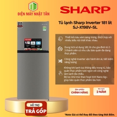 Tủ lạnh Sharp Inverter 181 lít SJ-X198V-SL