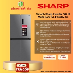Tủ lạnh Sharp Inverter 362 lít Multi Door SJ-FX420V-SL