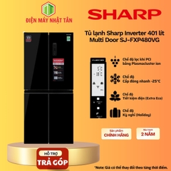 Tủ lạnh Sharp Inverter 401 lít Multi Door SJ-FXP480VG-BK