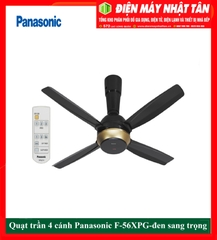 Quạt trần 4 cánh Panasonic F-56XPG-đen sang trọng, có điều khiển