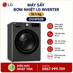 Máy sấy bơm nhiệt LG Inverter 10.5 kg DVHP50B