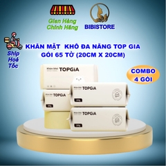 Khăn mặt khô Top Gia 65 Tờ (20x20cm)
