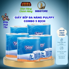 GIẤY LAU BẾP ĐA NĂNG PULPPY 2 CUỘN 205 TỜ/ BỊCH (Bibistore TB)