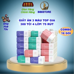 Giấy ăn 3 màu Top Gia cao cấp 300 tờ
