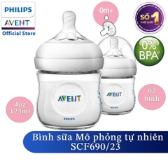 Philips Avent Bình sữa mô phỏng tự nhiên 125ml - đôi SCF690.23