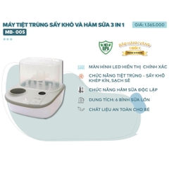 Máy tiệt trùng và sấy khô bình sữa cho bé, bằng điện, nhãn hiệu Moaz Bébé. Model: MB-005