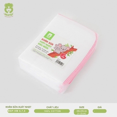 Khăn sữa xuất Nhật Mipbi 4 lớp 100% cotton HM8 (Gói 10 chiếc)