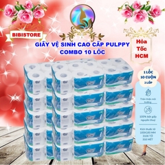 Giấy vệ sinh cao cấp Pulppy Lốc 10 cuộn 2 lớp