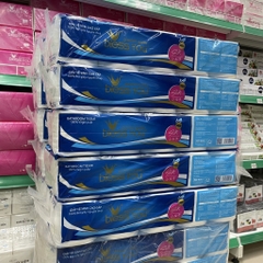 Lốc 10 Cuộn Giấy Vệ Sinh Bless You Silk không lõi (Xanh dương)