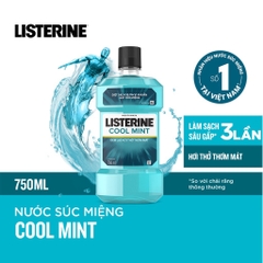 Combo (250ml + 750ml) Nước súc miệng Listerine Coolmint