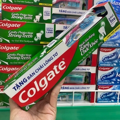[Tặng 4 bàn chải đánh răng] Bộ 4 Kem đánh răng Colgate Ngừa sâu răng Chắc khoẻ 225g (Hương bạc hà the mát)