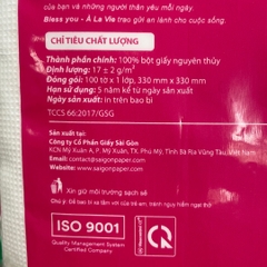 [Thùng 48 Bịch] Khăn Ăn Vuông Lớn 16x16cm BLESS YOU Cao Cấp À La Vie Bịch 100 tờ