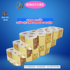 Giấy Vệ Sinh Bless You Lamour Cao Cấp 3 lớp Lốc 10 cuộn Vàng