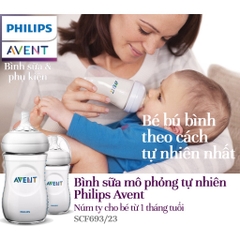 Philips Avent  Bình sữa mô phỏng tự nhiên 260ml - đôi SCF693.23