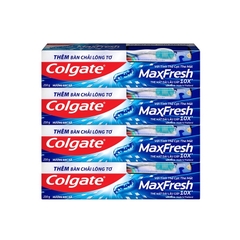 [Chính hãng] Bộ 4 Kem đánh răng Colgate Maxfresh 230g tặng bàn chải