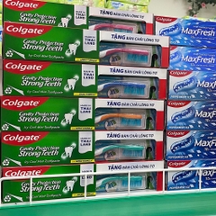 [Tặng 4 bàn chải đánh răng] Bộ 4 Kem đánh răng Colgate Ngừa sâu răng Chắc khoẻ 225g (Hương bạc hà the mát)