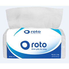 Khăn giấy rút đa năng cao cấp 2 lớp Roto22 I Gói 102 tờ I Xanh dương