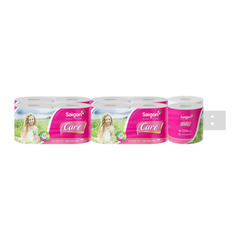 Lốc 10 Cuộn Giấy Vệ Sinh Saigon Care 2 Có Lõi_ Sài Gòn Hồng