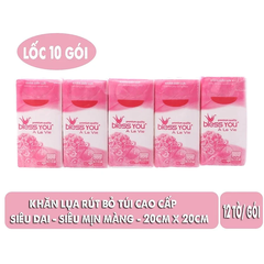 Lốc 10 gói Khăn giấy lụa rút bỏ túi Bless You Alavie