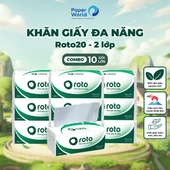 Khăn giấy rút đa năng cao cấp 2 lớp Roto20 Gói 102 tờ