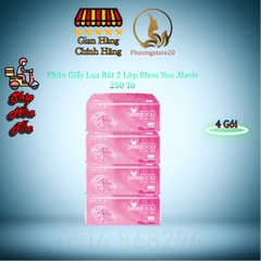 Khăn Giấy Lụa Rút 2 Lớp Bless You Alavie Gói 250 Tờ