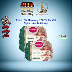 Khăn ướt Mamamy không mùi gói 120 tờ